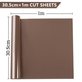 NANAPLUMS Plotter Film Textile, New 3D Puff Vinyl - 30.5 x 100 cm Puff HTV Vinyl Roll for T-Shirts, 3D Puff Heat Transfer Vinyl, Easy to Cut, Weed and Transfer, Coffee