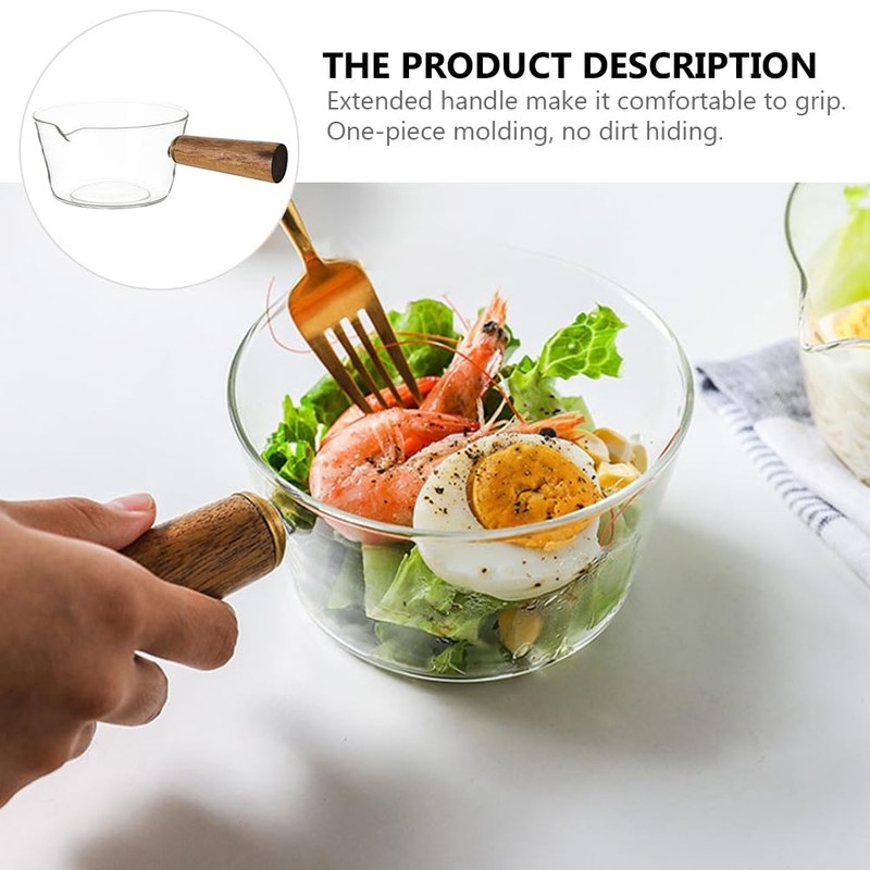 Glass Saucepan Pot for Cooking on Stove: Kitchen 600Ml Glass
