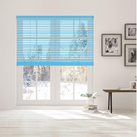 Blinds Custom Venetian Blinds for Windows Cordless Vinyl Blinds Window Shades for Home Aluminum Blinds Blinds & Shades Room Darkening Blue.38Wx(12" H to 98" H Customizeize)