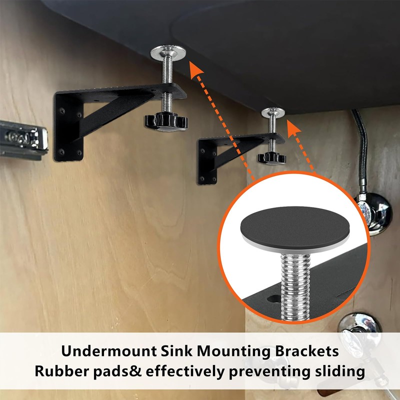VANROUG 4 Pcs Undermount Sink Brackets, Undermount Sink Support, Undermount