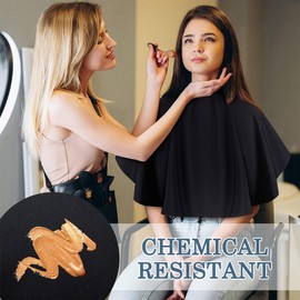 WKRTDY Waterproof Haircut Protection Hair Colour Scarf for Salon and Home Makeup Apron and Hairdressing Cape, Suitable for Hair Dye, Bleach and Shampoo Treatments, 1 Piece, black