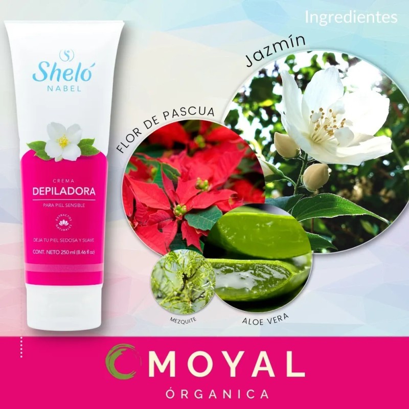 Crema Depiladora Piel Sensible Sheló Navel250 Ml 3 Piezas