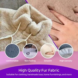 Sewbato Faux Rabbit Fur Fabric 19.6x19.6 inches/62.9x19.6 inches/62.9x39.3 inches Thick Fluffy DIY for Toy Sewing Material Background (14, 19.6x19.6 inches)
