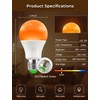 Wivety Sleep Light Bulbs Amber 1600K with Remote Control, E26