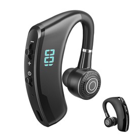 V9 Bluetooth Earpiece, Single Ear Hook Earphone, 14 Hours Talktime, Noise Cancelling Bluetooth Headset for Sports Driving Business