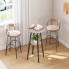 HOOBRO Bar Table, Round Pub Table, 2-Tier Bistro Table with