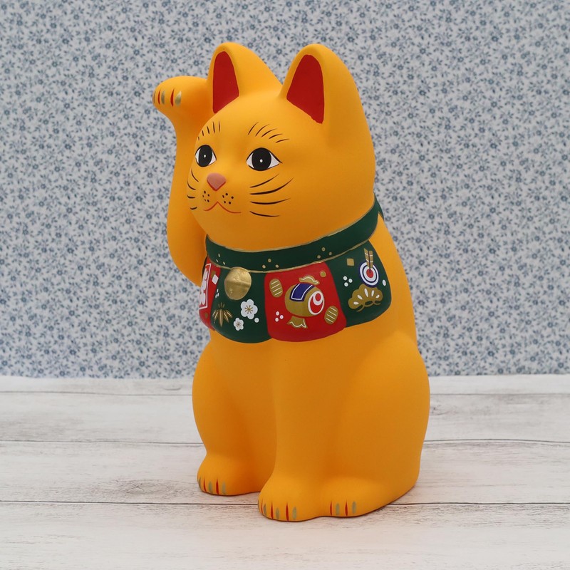 Yakushi Kiln Maneki Neko (Yellow and Large), Lucky Dzukushi (Includes