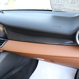 CHEYA 100% Real Carbon Fiber Car Center Console Co-pilot Passenger Side Decoration Cover Panel Trim for Alfa Romeo Giulia 2017-2020 Left Handle Drive (black)