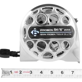 NEMTMCUA 5M/16FT Stainless Steel Anti-Corrosion Retractable Metric Ruler, Anti-Fall Wear-Resistant Stainless Steel Tape Measure Double-Sided Scale, Hollow Design Titanium Tape Measure, Self-Lock(5M)