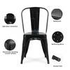COMHOMA Metal Dining Chair Industrial Modern Iron Stackable Bistro Chair