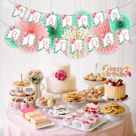 LaVenty Lets Partea Banner para decoración de cumpleaños de té, pancarta de cumpleaños para dos pancartas de té