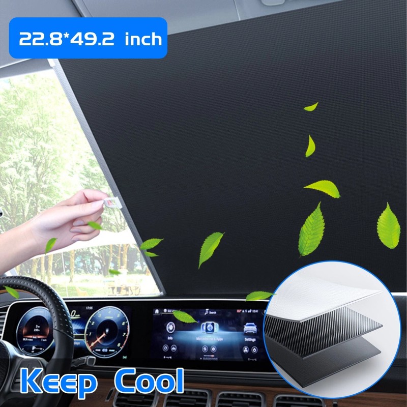 DONWELL Honda Car Sun Shade- Retractable Windshield Visor Folding UV