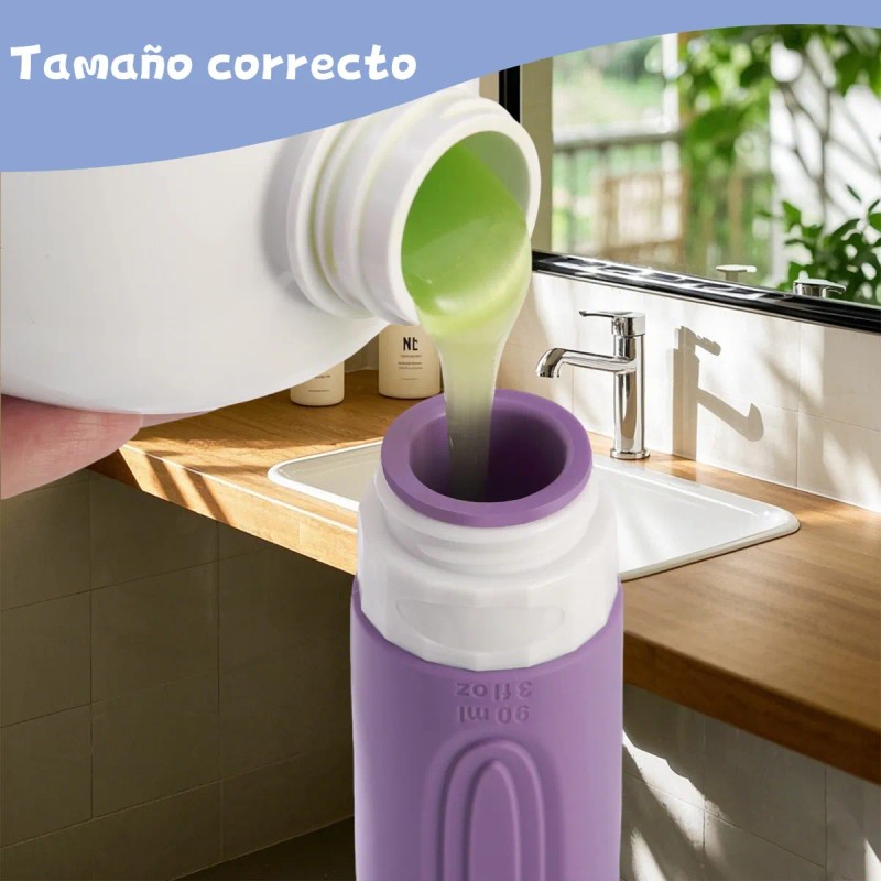 Botellas De Kit De Viaje Portátiles Contenedores Silicona