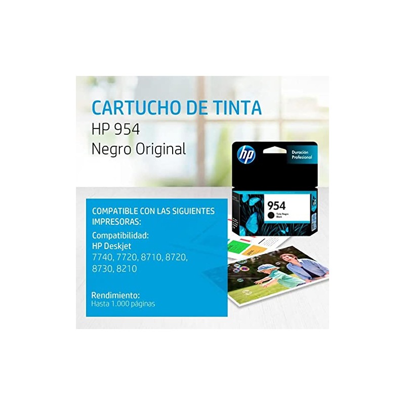 HP Cartucho de Tinta 954 Negra Original (L0S59AL)