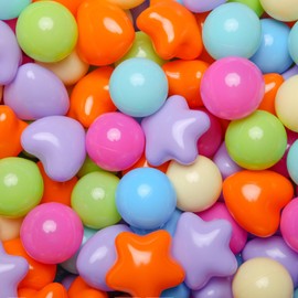 TRENDPLAY Ball Pit Balls Star Heart Shapes for Toddlers Kids, BPA Free, for Soft Play, Pool, Tent, Party,100 Pieces, Rainbow