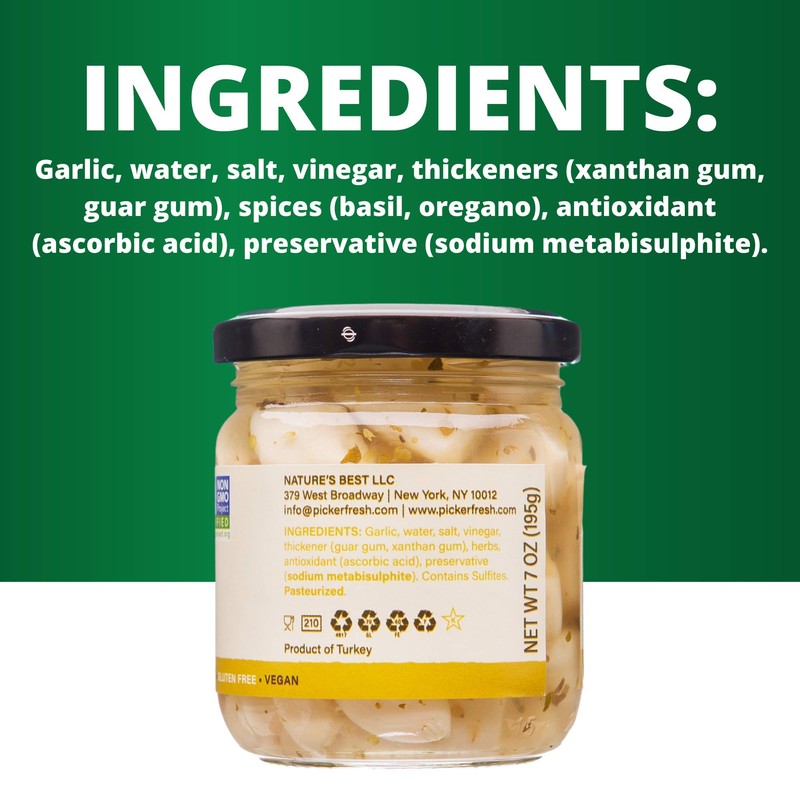Pickerfresh Pickled Garlic | Gourmet Garlic Cloves | Simple Ingredients