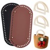 PH PandaHall 6pcs Crochet Bag Kit 2Pcs Oval PU Leather