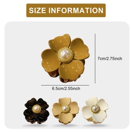French Flower Claw Hair Clips - ShiningUU 4 Pcs Flower Hair Claw Clips for Women | Non-Slip Strong Hold Hair Flowers Clips, Cute Hair Accessories | Medium Hair Claw Clips for Thin to Thick Hair
