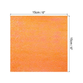 sourcing map 150 Sheet Glitter Origami Paper 6x6 Inch Shiny Sparkly Square Folding Sheet 15x15cm Iridescent Paper for DIY Art, Craft Decor, Orange