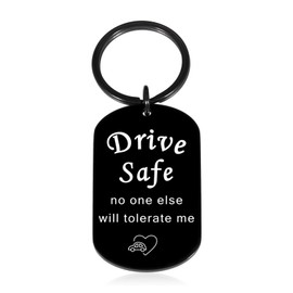 Drive Safe Keychain for Him,Anniversary Gifs for Men,Anniversary Present for Husband Wife,Couple gifts,Birthday Gifts for Husband Boyfriend,Funny Gifts for Boyfriend Girlfriend,New Driver Gifts