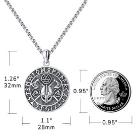 Collar Vikingo para Hombres Mujeres Joyas Nórdicas Odin Nordic Rune Collares Sterling Silver 925 Celtic Knot Valknut Battle Axe Thor Stormbreaker Pendant