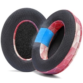 WC Freeze for Arctis Nova - Hybrid Fabric Cooling Gel Replacement Earpads for Arctis Nova Pro Wired, Nova 7, 5, 4, 3, 1 - Made by Wicked Cushions (Does Not Fit Nova Pro Wireless) | Hex Red