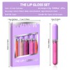 Hxssll 5Pcs Liquid Pearlescent Lip Gloss with Fine Glitter High