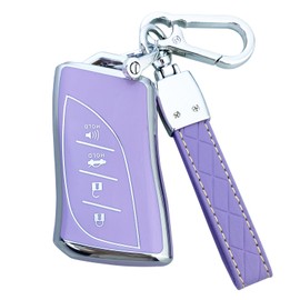 Yuebutor Key Fob Cover Case Compatible with Lexus ES NX GX RX UX LC LS UX Accessories Shell (Purple)