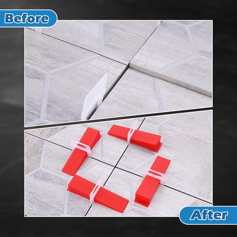 SuQurtom 200 Pcs Tile Leveling Wedges, Reusable, Tile Level Wedges