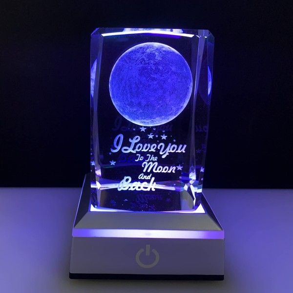 3D Moon Crystal Multicolor Night light Mood light,I Love You