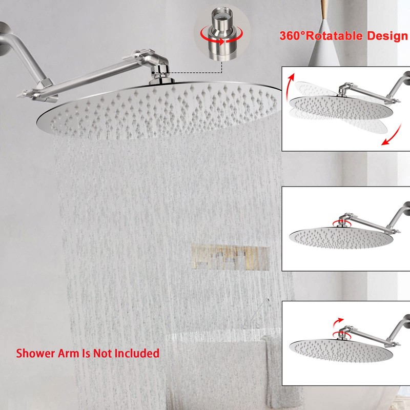 NearMoon Rain Shower Head, Ultra-Thin Design-Pressure Boosting, Awesome Some Experience,