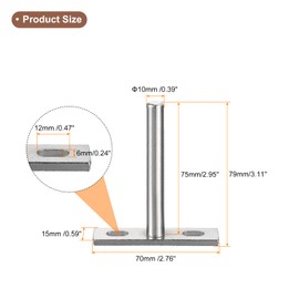 uxcell 4Pcs Floating Shelf Bracket - 3 Inch Wall Mounting Blind Shelf Support - Hidden Bracket for Floating Wood Shelves, Silver