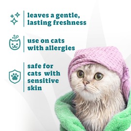 Espree Hypoallergenic Cat Shampoo & Conditioner, Tearless Formula with Aloe Vera, Sulfate-Free, Paraben-Free, Harsh Chemical and Dye-Free, Safe for Sensitive Skin, 12oz