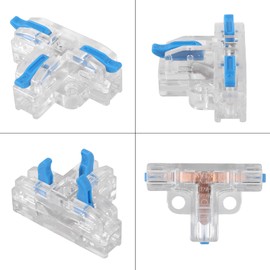 30PCS Upgraded Compact Wire Conductor Connector, T-Shape Lever Nut Wire Connector, Quick Splitter 3 Way Electrical Connectors, AWG 28-12 Lever connectors for Wiring