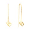 Sterling Silver Double Heart Threader Earrings