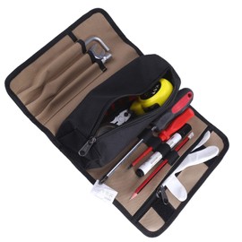 Tool Roll Case, Portable Oxford Roll Up Pouch Organizer for Craftsmen Electricians Painter Artists, 14.1 * 9.8Inch
