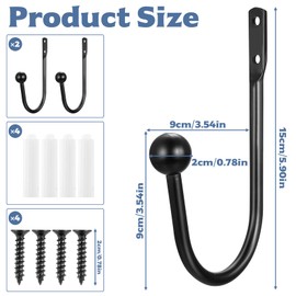 Pack of 2 Metal Curtain Tiebacks, U-Shape Curtain Holdbacks for Curtains Living Room, Tiebacks Curtain Hooks, Tiebacks, Wall Mounting for Curtains, Bedroom, Office, Kitchen (Silver)