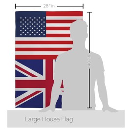 United Kingdom US Friendship House Flag - Pack Regional USA American Alliance World Country Particular Area Embroidery - Decoration Banner Small Garden Yard Gift Double-Sided Made in 28 X 40