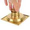 QANYEGN Gold Bathroom Drain, Copper Shower Floor Drain, Brass Shower