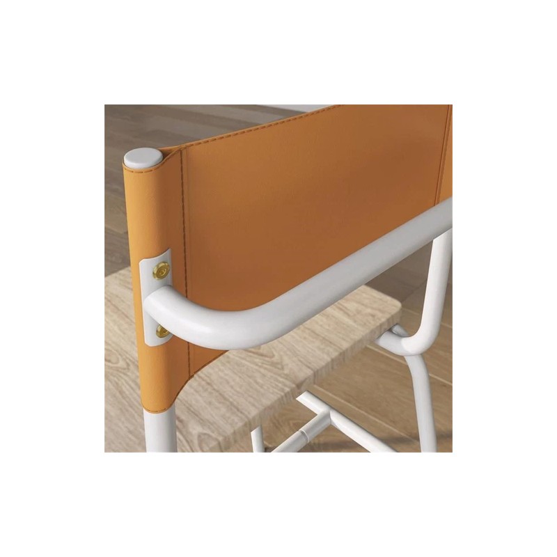 Sauder Boulevard Cafe Faux Leather Back Dining Side Chair Brown/White