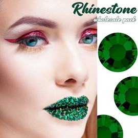 Emerald Green Nail Rhinestones 1600pcs SS20 Bulk Nail Art Round Flatback K9 Glass Gems Beads Stones Diamonds Glitter Gluefix for Nail Charms Jewels Accessories Crafts Eye Face Makeup Clothes Shoes DIY