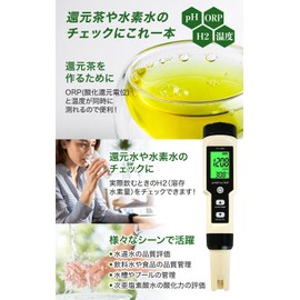 FieldNew ORP/H2/PH/Temperature Measuring Instrument, Waterproof, Domestic Quality Inspection, Easy Operation Manual, Includes Calibrant, Reduced Tea, Pool, Hypochlorous Acid, Dissolved Hydrogen, Oxidation-Reduction Potential