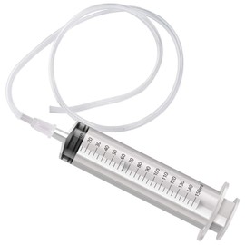 MOTUO 2 Pack 150ml Large Syringe with 130cm Tube Plastic Measuring Syringe for Oil Fluid Suction, Nutrient Measuring, Watering Experiments Industrial