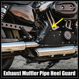 Hihaha 1Set Universal Motorcycle Exhaust Heat Shield Pipe Shield Exhaust Guard Muffler Protector for Harley Flame Black Durable Material