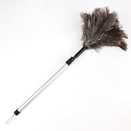 26-50 inch Ostrich Feather Retractable dust Collector, Anti-Static Flexible Head, Double-Breasted Aluminum Pole for high Ceilings, Fans, Indoor and roof dusting.