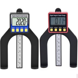 Digital Depth Gauge, High Precision Altimeter Depth Gauge with Magnetic Self-Standing, 0-60 mm Depth, 0-80 mm Height