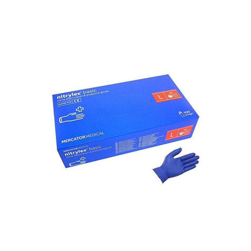 Strong nitrile examination & protective gloves SIZE L ( 8-9)