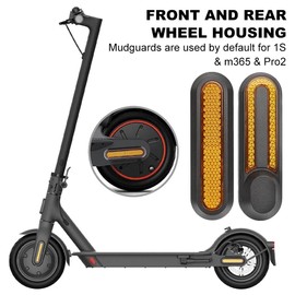 Comioke Scooter Wheel Cover Reflective Strips, Scooter Reflectors, Set of 4 Scooter Replacement Parts, Scooter Side Covers with Rear Reflector Made of Plastic, Compatible with 1s/M365/Pro2, Scooter