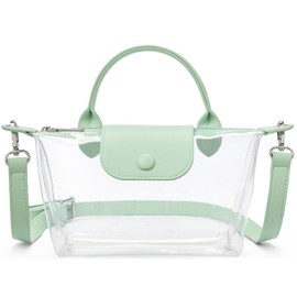 BOSTANTEN Clear Bag for Stadium Approved Small Crossbody Purse Handbags for Concerts Sports Events Mint Green