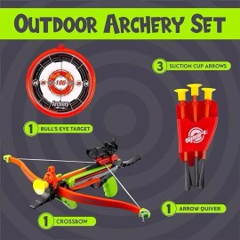 Toysery Real Crossbow Archery Set for Kids - 3 Suction Cup Arrows